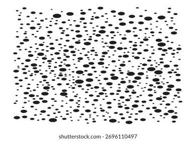 Pontas e Círculos Polka Pretos Aleatórios na Textura de Fundo Branca