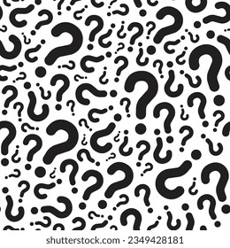 random black question mark pattern for white background, mystery box