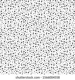 Random black sphere on white background. Seamless pattern with   polka dots .Vector illustration.