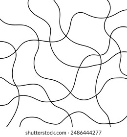 Random black wavy line for tile, fabric, scarf, puzzle