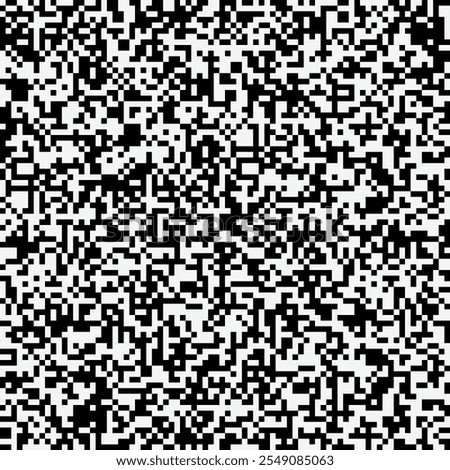 Random black and white squares seamless pattern. Vector illustration.