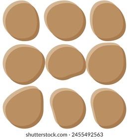 Zufällige Blob-Kreise Silhouetten-Symbolsatz. Ein Arrangement aus schwarzen organischen Formen. Isoliert auf weißem Hintergrund.