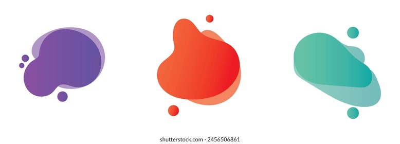 Random blob circles silhouette icon set. An arrangement of black organic shapes. Isolated on a white background.