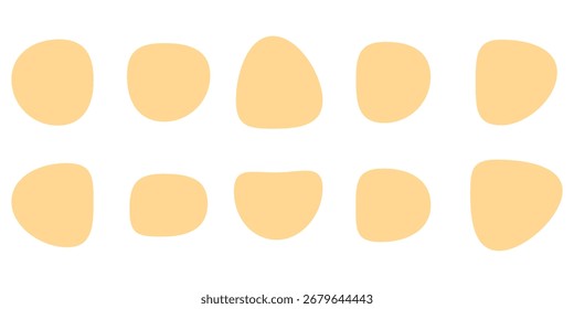 Random blob circles silhouette icon set. An arrangement of black organic shapes. Isolated on a white background.