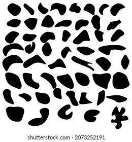 	
Random blob organic pattern spot shape. Amorphous ink blob geometric round pattern