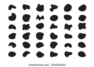 Random blob organic pattern spot shape. Amorphous ink blob geometric round pattern. Vector illustration