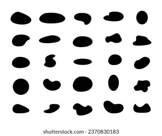 Random blob organic pattern spot forms. Geometric round pattern of ink blobs