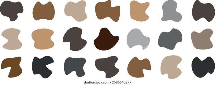 Random blobs curvy stone shapes. Irregular shapes icons set. Fluid cooler blob shape vector for abstract design. blob icons set on white background.