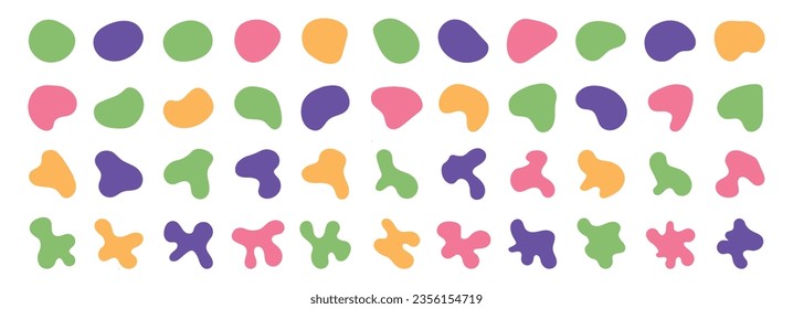 Random blobs print. color Form Abstract style design simple rounded Doodle drops abstract organic shapes liquid  