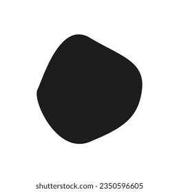 Random blotch, inkblot. Ink stain, mottle spot irregular shape. Organic blob, blot. Pebble, stone silhouette. Drop of liquid, fluid. Vector illustration. EPS 10.