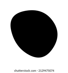 Random blotch, inkblot. Organic blob, blot. Speck shape.Splat, fleck graphic. Drop of liquid, fluid. Pebble, stone silhouette.Ink stain, mottle spot irregular shape. Basic, simple rounded, smooth form