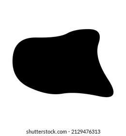 Random blotch, inkblot. Organic blob, blot. Speck shape.Splat, fleck graphic. Drop of liquid, fluid. Pebble, stone silhouette.Ink stain, mottle spot irregular shape. Basic, simple rounded, smooth form