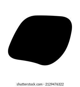 Random blotch, inkblot. Organic blob, blot. Speck shape.Splat, fleck graphic. Drop of liquid, fluid. Pebble, stone silhouette.Ink stain, mottle spot irregular shape. Basic, simple rounded, smooth form
