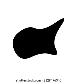 Random blotch, inkblot. Organic blob, blot. Speck shape.Splat, fleck graphic. Drop of liquid, fluid. Pebble, stone silhouette.Ink stain, mottle spot irregular shape. Basic, simple rounded, smooth form