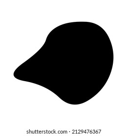 Random blotch, inkblot. Organic blob, blot. Speck shape.Splat, fleck graphic. Drop of liquid, fluid. Pebble, stone silhouette.Ink stain, mottle spot irregular shape. Basic, simple rounded, smooth form
