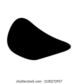 Random blotch, inkblot. Organic blob, blot. Speck shape.Splat, fleck graphic. Drop of liquid, fluid. Pebble, stone silhouette.Ink stain, mottle spot irregular shape. Basic, simple rounded, smooth form