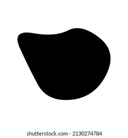 Random blotch, inkblot. Organic blob, blot. Speck shape.Splat, fleck graphic. Drop of liquid, fluid. Pebble, stone silhouette.Ink stain, mottle spot irregular shape. Basic, simple rounded, smooth form