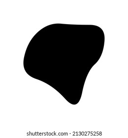 Random blotch, inkblot. Organic blob, blot. Speck shape.Splat, fleck graphic. Drop of liquid, fluid. Pebble, stone silhouette.Ink stain, mottle spot irregular shape. Basic, simple rounded, smooth form