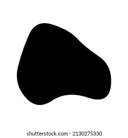Random blotch, inkblot. Organic blob, blot. Speck shape.Splat, fleck graphic. Drop of liquid, fluid. Pebble, stone silhouette.Ink stain, mottle spot irregular shape. Basic, simple rounded, smooth form