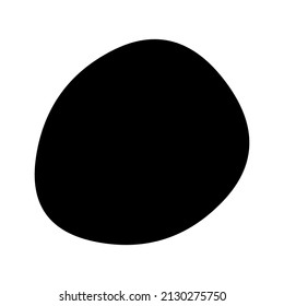 Random blotch, inkblot. Organic blob, blot. Speck shape.Splat, fleck graphic. Drop of liquid, fluid. Pebble, stone silhouette.Ink stain, mottle spot irregular shape. Basic, simple rounded, smooth form