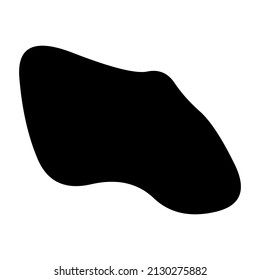Random blotch, inkblot. Organic blob, blot. Speck shape.Splat, fleck graphic. Drop of liquid, fluid. Pebble, stone silhouette.Ink stain, mottle spot irregular shape. Basic, simple rounded, smooth form