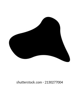 Zufällige Blöcke, inkblot. Organischer Bauch, Bart. Speck form.Splat, Fleck-Grafik. Tropfen Flüssigkeit, Flüssigkeit. Kieselstein, Steinsilhouette.Tintenfleck, Flaschenstück unregelmäßige Form. Einfache, einfache, abgerundete, glatte Form