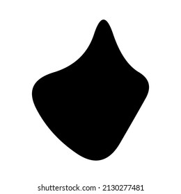 Random blotch, inkblot. Organic blob, blot. Speck shape.Splat, fleck graphic. Drop of liquid, fluid. Pebble, stone silhouette.Ink stain, mottle spot irregular shape. Basic, simple rounded, smooth form