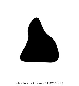 Random blotch, inkblot. Organic blob, blot. Speck shape.Splat, fleck graphic. Drop of liquid, fluid. Pebble, stone silhouette.Ink stain, mottle spot irregular shape. Basic, simple rounded, smooth form