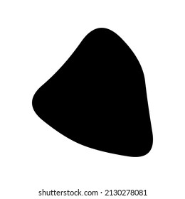 Random blotch, inkblot. Organic blob, blot. Speck shape.Splat, fleck graphic. Drop of liquid, fluid. Pebble, stone silhouette.Ink stain, mottle spot irregular shape. Basic, simple rounded, smooth form