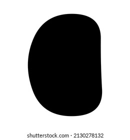 Un point d'encre aléatoire, un point d'encre. Bouton organique, tache. Forme du spectre.Plat, graphique à flèches. Goutte de liquide, fluide. Caillou, silhouette de pierre.Tache d'encre, tache tachée de forme irrégulière. Simple, simple, arrondi et lisse