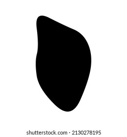 Random blotch, inkblot. Organic blob, blot. Speck shape.Splat, fleck graphic. Drop of liquid, fluid. Pebble, stone silhouette.Ink stain, mottle spot irregular shape. Basic, simple rounded, smooth form