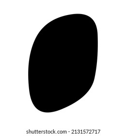 Random blotch, inkblot. Organic blob, blot. Speck shape.Splat, fleck graphic. Drop of liquid, fluid. Pebble, stone silhouette.Ink stain, mottle spot irregular shape. Basic, simple rounded, smooth form