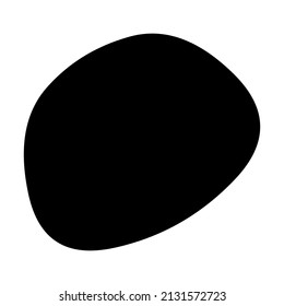 Random blotch, inkblot. Organic blob, blot. Speck shape.Splat, fleck graphic. Drop of liquid, fluid. Pebble, stone silhouette.Ink stain, mottle spot irregular shape. Basic, simple rounded, smooth form