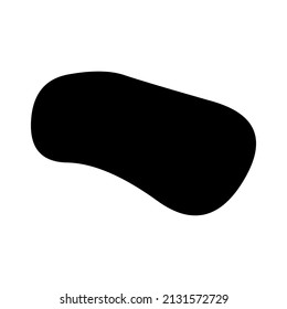 Random blotch, inkblot. Organic blob, blot. Speck shape.Splat, fleck graphic. Drop of liquid, fluid. Pebble, stone silhouette.Ink stain, mottle spot irregular shape. Basic, simple rounded, smooth form