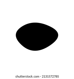 Random blotch, inkblot. Organic blob, blot. Speck shape.Splat, fleck graphic. Drop of liquid, fluid. Pebble, stone silhouette.Ink stain, mottle spot irregular shape. Basic, simple rounded, smooth form
