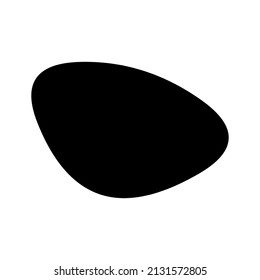 Random blotch, inkblot. Organic blob, blot. Speck shape.Splat, fleck graphic. Drop of liquid, fluid. Pebble, stone silhouette.Ink stain, mottle spot irregular shape. Basic, simple rounded, smooth form