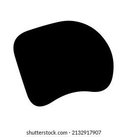 Random blotch, inkblot. Organic blob, blot. Speck shape.Splat, fleck graphic. Drop of liquid, fluid. Pebble, stone silhouette.Ink stain, mottle spot irregular shape. Basic, simple rounded, smooth form