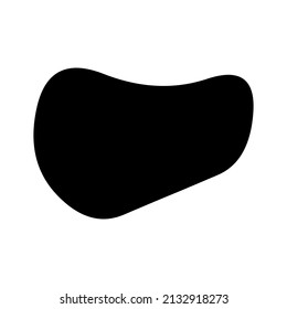 Random blotch, inkblot. Organic blob, blot. Speck shape.Splat, fleck graphic. Drop of liquid, fluid. Pebble, stone silhouette.Ink stain, mottle spot irregular shape. Basic, simple rounded, smooth form