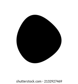 Random blotch, inkblot. Organic blob, blot. Speck shape.Splat, fleck graphic. Drop of liquid, fluid. Pebble, stone silhouette.Ink stain, mottle spot irregular shape. Basic, simple rounded, smooth form