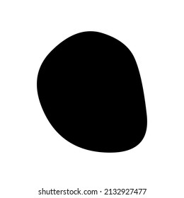 Random blotch, inkblot. Organic blob, blot. Speck shape.Splat, fleck graphic. Drop of liquid, fluid. Pebble, stone silhouette.Ink stain, mottle spot irregular shape. Basic, simple rounded, smooth form