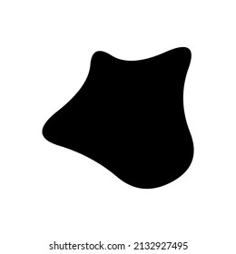 Random blotch, inkblot. Organic blob, blot. Speck shape.Splat, fleck graphic. Drop of liquid, fluid. Pebble, stone silhouette.Ink stain, mottle spot irregular shape. Basic, simple rounded, smooth form