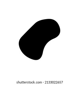 Random blotch, inkblot. Organic blob, blot. Speck shape.Splat, fleck graphic. Drop of liquid, fluid. Pebble, stone silhouette.Ink stain, mottle spot irregular shape. Basic, simple rounded, smooth form