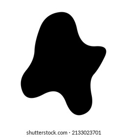 Random blotch, inkblot. Organic blob, blot. Speck shape.Splat, fleck graphic. Drop of liquid, fluid. Pebble, stone silhouette.Ink stain, mottle spot irregular shape. Basic, simple rounded, smooth form