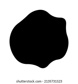 Random blotch, inkblot. Organic blob, blot. Speck shape.Splat, fleck graphic. Drop of liquid, fluid. Pebble, stone silhouette.Ink stain, mottle spot irregular shape. Basic, simple rounded, smooth form