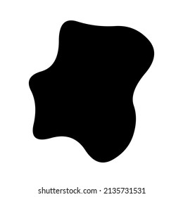 Random blotch, inkblot. Organic blob, blot. Speck shape.Splat, fleck graphic. Drop of liquid, fluid. Pebble, stone silhouette.Ink stain, mottle spot irregular shape. Basic, simple rounded, smooth form