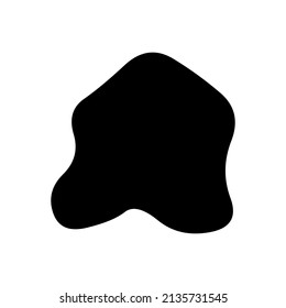 Random blotch, inkblot. Organic blob, blot. Speck shape.Splat, fleck graphic. Drop of liquid, fluid. Pebble, stone silhouette.Ink stain, mottle spot irregular shape. Basic, simple rounded, smooth form