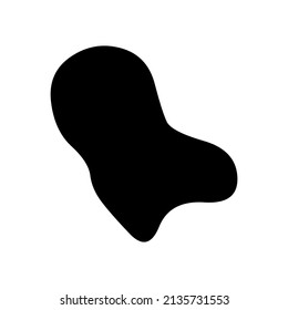 Random blotch, inkblot. Organic blob, blot. Speck shape.Splat, fleck graphic. Drop of liquid, fluid. Pebble, stone silhouette.Ink stain, mottle spot irregular shape. Basic, simple rounded, smooth form