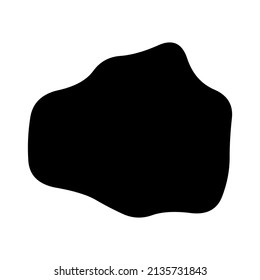 Random blotch, inkblot. Organic blob, blot. Speck shape.Splat, fleck graphic. Drop of liquid, fluid. Pebble, stone silhouette.Ink stain, mottle spot irregular shape. Basic, simple rounded, smooth form