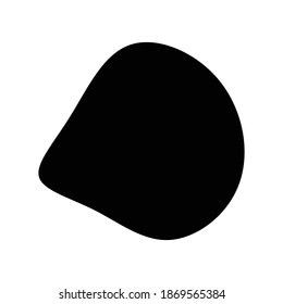 Random blotch, inkblot. Pebble, stone silhouette. Organic blob, blot, speck shape. Splat, fleck. Drop of liquid, fluid. Ink stain, mottle spot irregular shape. Basic, simple rounded, smooth gel form