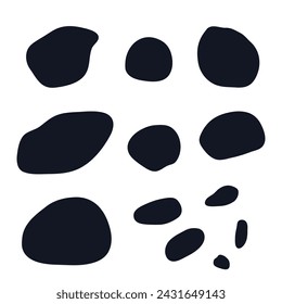 Random blotch inkblot pebble stone silhouette